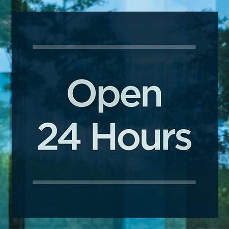 Cgsignlab | פתוח 24 שעות -חיל הים נצמד בחלון | 12 x12